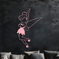 Tinkerbell Fairy Silhouette Metal Wall Art – Whimsical Fantasy Decor - KAFGP072