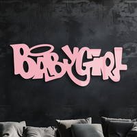 Babygirl Text Metal Wall Art – Modern Typography Home Decor - KAFGP086