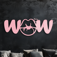 Wow Face Expression Metal Wall Art – Modern Typography Design - KAFGP113