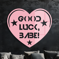 Good Luck Babe Heart Metal Wall Art – Positive Vibes Star Design - KAFGP120