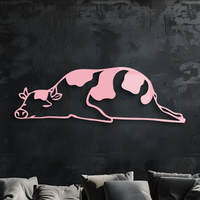 Minimalist Cow Silhouette Metal Wall Art – Farmhouse Animal Decor - KAFGP134