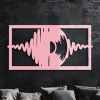Pink Vinyl Record Soundwave Metal Wall Art – Music Inspired Modern Decor - KAFGP157