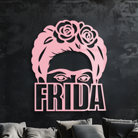 Frida Kahlo Portrait Silhouette – Pink Metal Wall Art - KAFGP165