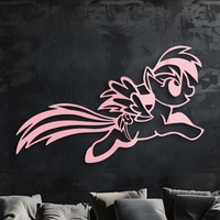 My Little Pony Flying Silhouette – Pink Metal Wall Art - KAFGP174