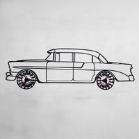 1956 Chevrolet Bel Air Wall Art – Classic Steel Silhouette with Spinning Wheels-KAFMEKA020