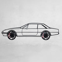 1985 Ferrari 400i Wall Art – Classic Steel Silhouette with Spinning Wheels-KAFMEKA024
