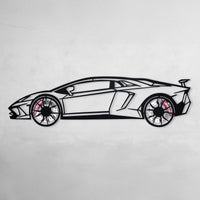 Lamborghini Wall Art – Exotic Supercar Steel Silhouette with Spinning Wheels-KAFMEKA030