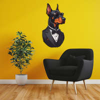 Gentleman Doberman Metal Wall Art – Cool Dog UV Decor-KAFUVM005