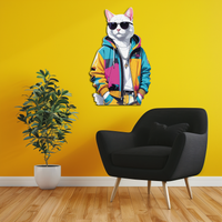 Cool Cat Metal Wall Art – Urban Street Style Decor-KAFUVM033