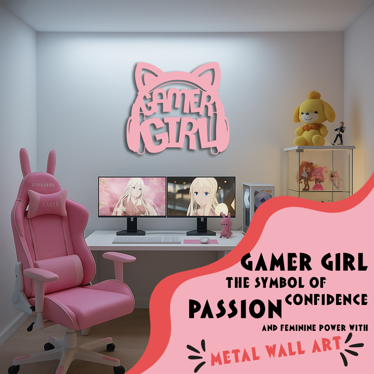 GAMER GIRL: THE SYMBOL OF CONFIDENCE, PASSION AND FEMININE POWER WITH METAL WALL ART