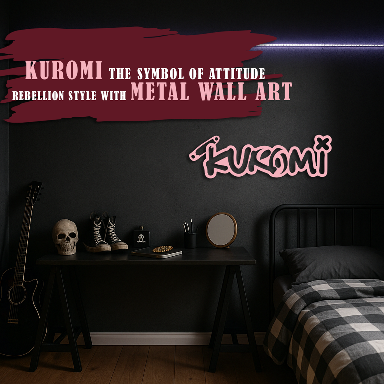 KUROMI: THE SYMBOL OF ATTITUDE, REBELLION AND FEMININE STYLE WITH METAL WALL ART
