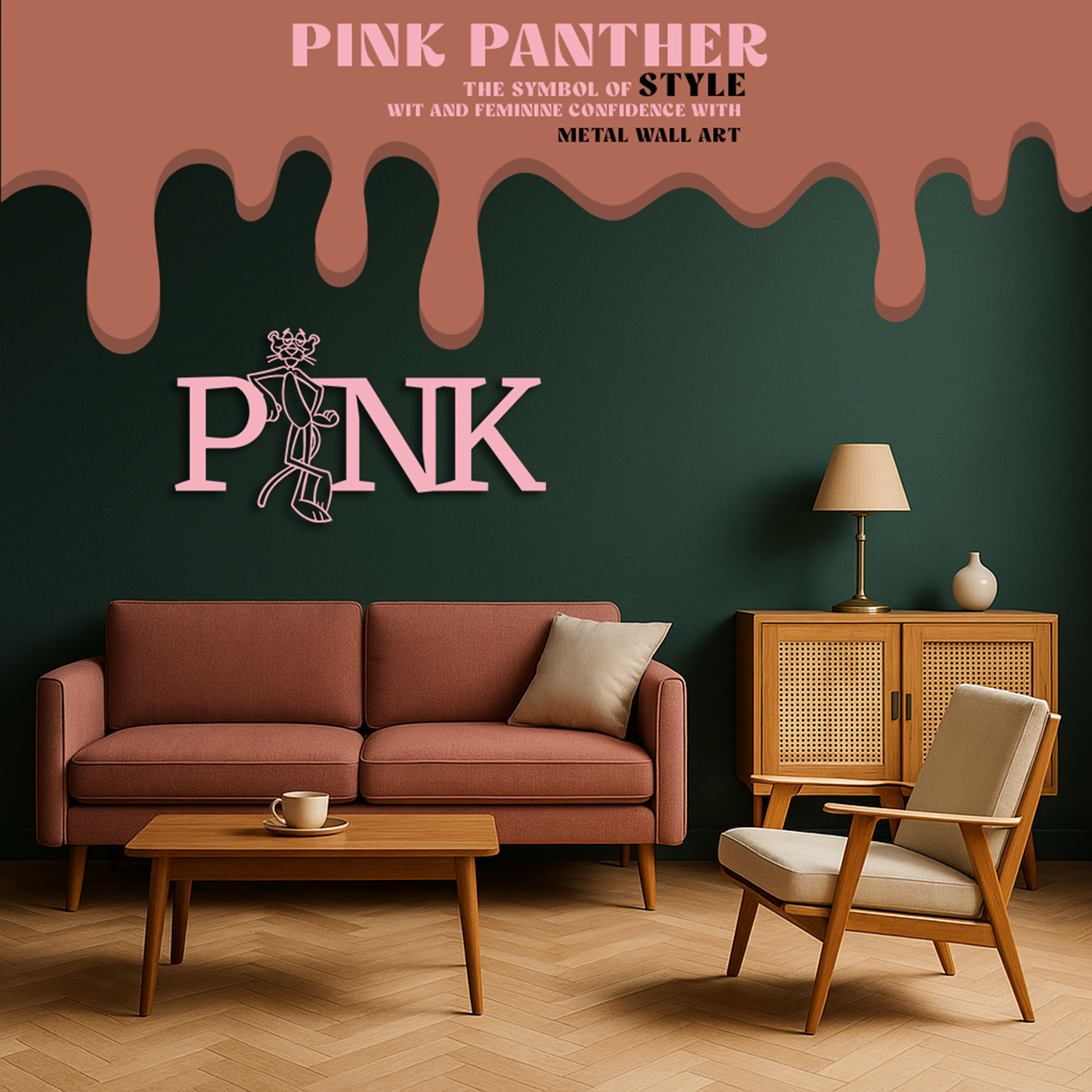 PINK PANTHER: THE SYMBOL OF STYLE, WIT AND FEMININE CONFIDENCE WITH METAL WALL ART