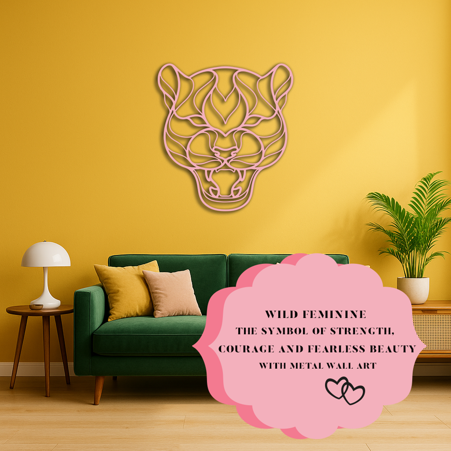 WILD FEMININE: THE SYMBOL OF STRENGTH, COURAGE AND FEARLESS BEAUTY WITH METAL WALL ART