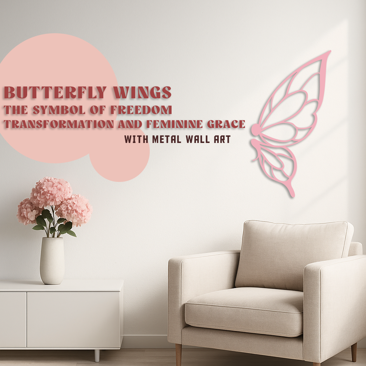 BUTTERFLY WINGS: THE SYMBOL OF FREEDOM, TRANSFORMATION AND FEMININE GRACE WITH METAL WALL ART
