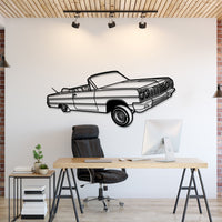 1964 Chevrolet Impala Convertible Lowrider perspective metal wall art – iconic lowrider silhouette décor