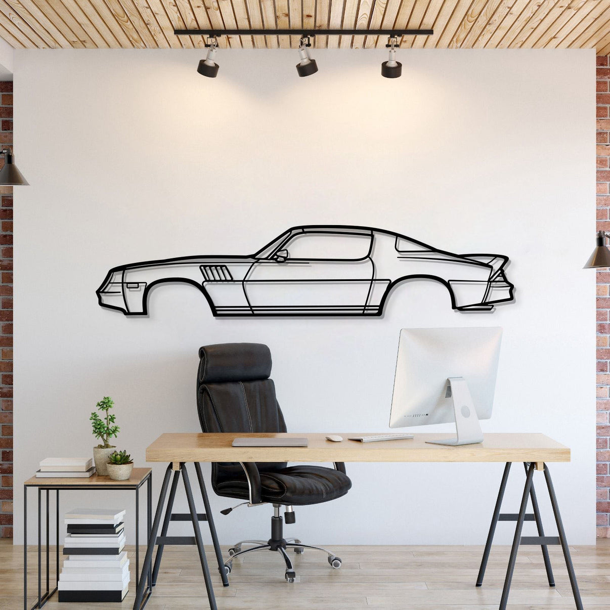 1978 Chevrolet Camaro Z28 metal car wall art – iconic muscle car silhouette with bold styling