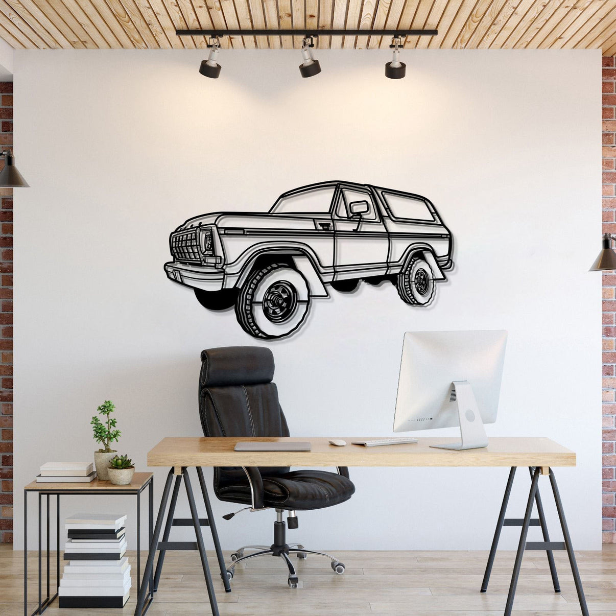 1979 Bronco perspective metal wall art laser cut 2 mm steel silhouette