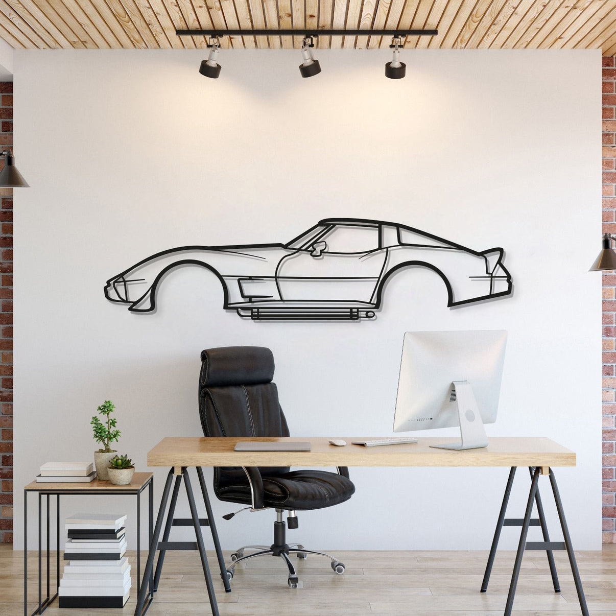 1979 Chevrolet Corvette metal car wall art – iconic classic sports car silhouette