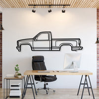 1988 Chevrolet K1500 Silverado metal car wall art – classic full-size pickup silhouette