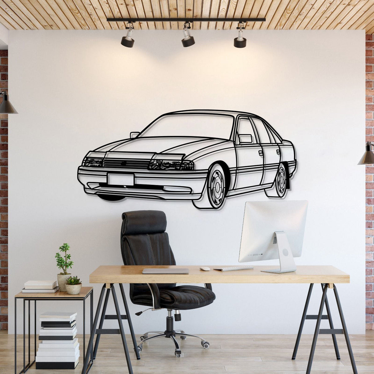 1991 Holden VN Commodore perspective metal wall art – vintage Aussie automotive décor