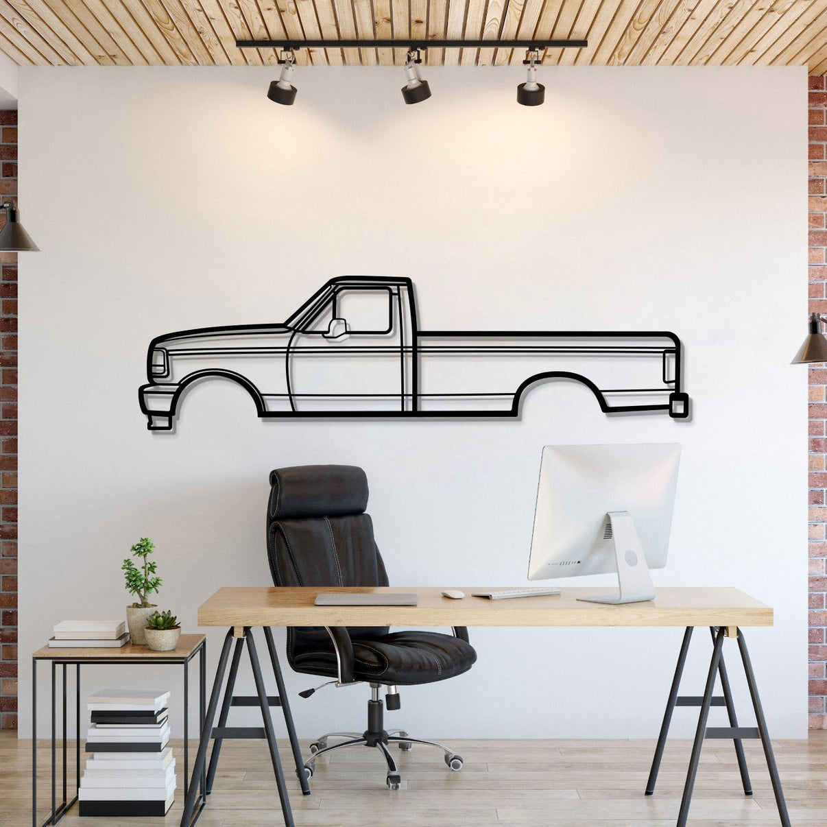 1993 Ford F-150 9Th Gen Metal Wall Art Silhouette Rugged Super Duty Pickup Decor