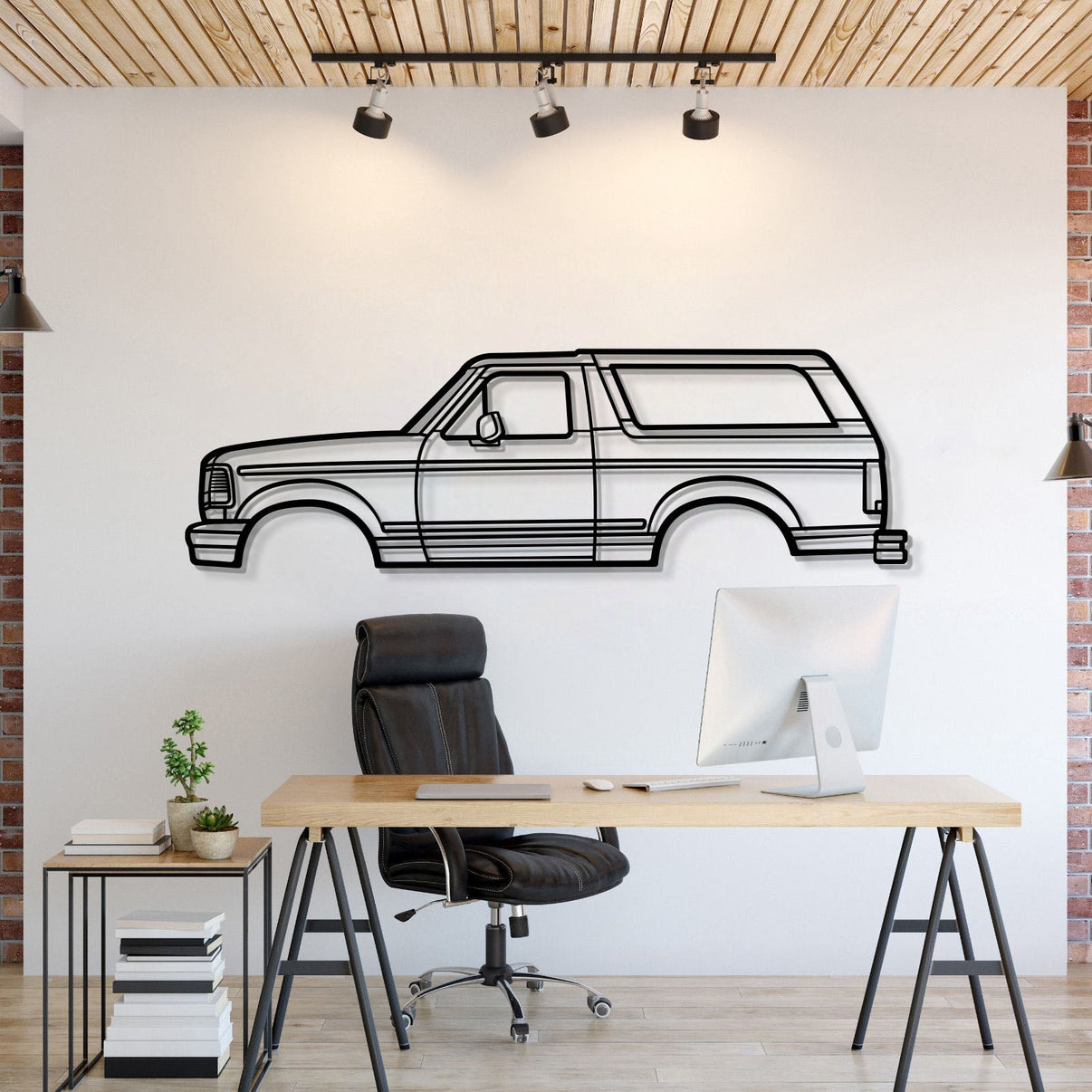 1994 Ford Bronco Metal Wall Art Silhouette Rugged Off-Road SUV Decor