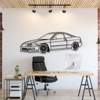 1994 Acura Integra perspective view metal wall art – laser-cut steel silhouette with matte powder-coat finish