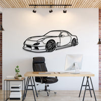1994 Mazda RX-7 stance perspective metal car wall art for modern home décor