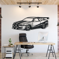 Fast and Furious R34 GTR Metal Car Silhouett