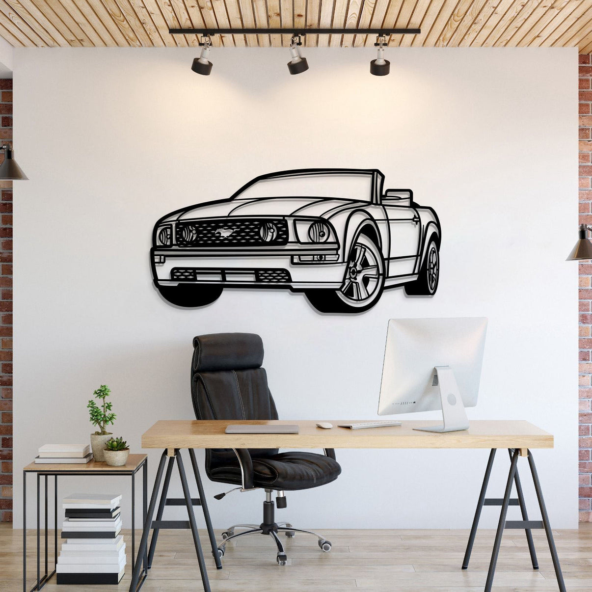 2006 Ford Mustang GT Convertible perspective metal wall art – classic performance silhouette décor