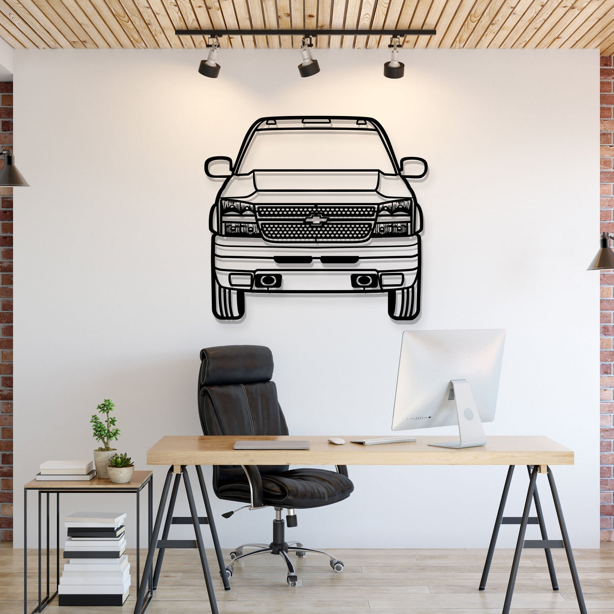 2007 Duramax 3500 front view metal wall art – laser-cut steel silhouette with matte powder-coated finish