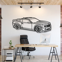 2010 Chevrolet Camaro SS perspective view metal wall art – laser‑cut steel silhouette with matte powder‑coat finish