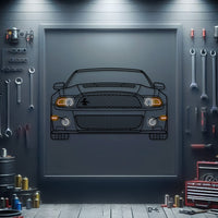 2012 Ford Shelby Mustang GT500 front view metal neon car wall art – laser‑cut steel décor for muscle car enthusiasts