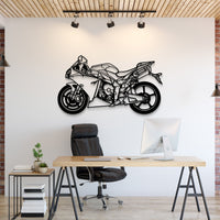 2014 YZF‑R1 motorcycle metal wall art silhouette
