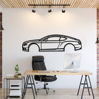 Bentley Continental metal car wall art adds luxury grand tourer elegance to a modern living room