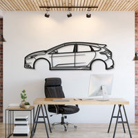 2016 Ford Focus ST Mk3 Metal Wall Art Silhouette Sporty Hot Hatch Decor