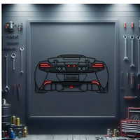 McLaren 650S 2016 back silhouette neon wall art – ready-to-hang supercar décor for garage, office, or living space