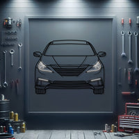“2016 Hyundai Solaris front view metal neon car wall art – laser‑cut steel décor for compact car enthusiasts