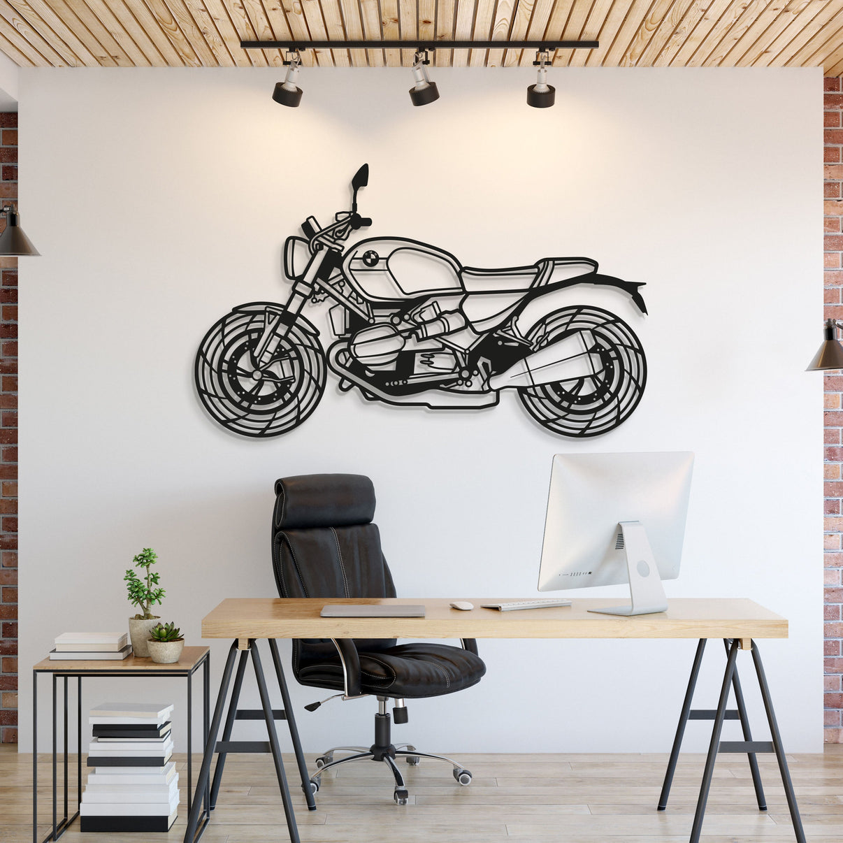 2017 BMW R nineT metal motorcycle wall art silhouette
