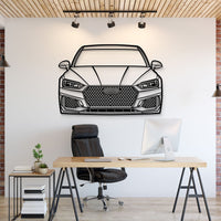 2018 Audi RS5 front view metal wall art – laser‑cut steel silhouette with matte powder‑coat finish