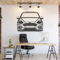 2018 Ford Fiesta ST MK8 front view metal wall art – laser-cut 2 mm steel silhouette with matte powder-coated finish