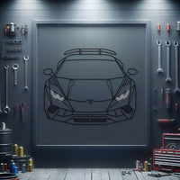 2019 Lamborghini Huracan Performante front view metal neon car wall art – laser‑cut steel décor for exotic supercar enthusiasts