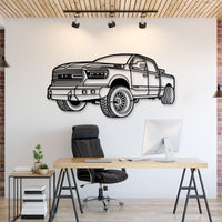 2020 RAM 1500 perspective view metal wall art – laser‑cut steel silhouette with matte powder‑coat finish