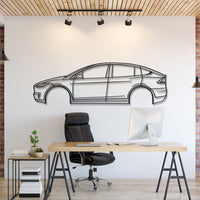 1. 2020 Model X Performance metal wall art crafted from laser-cut 2 mm steel with matte textured finish and elevation screws for a 3D floating effect.

