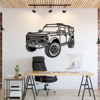 2021 Ford Bronco perspective metal wall art – laser‑cut SUV silhouette décor
