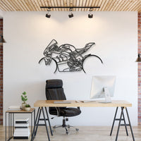 V4SP metal motorcycle wall art silhouette for garage décor