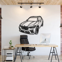 BMW X5 M (2022) perspective metal wall art – laser‑cut 2 mm textured steel with matte powder‑coat finish
