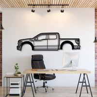 Metal car wall art featuring Ford F-150 Raptor 3rd Gen 2022 enhancing garage décor