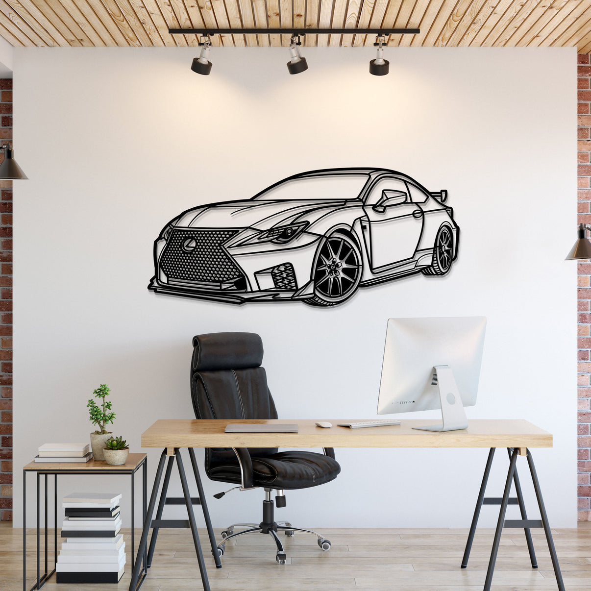 2022 Lexus RC F perspective metal wall art – laser-cut automotive décor