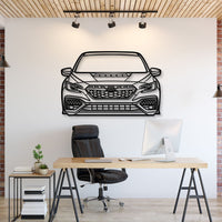 2022 Subaru Impreza WRX front view custom laser-cut metal wall art, CNC steel silhouette